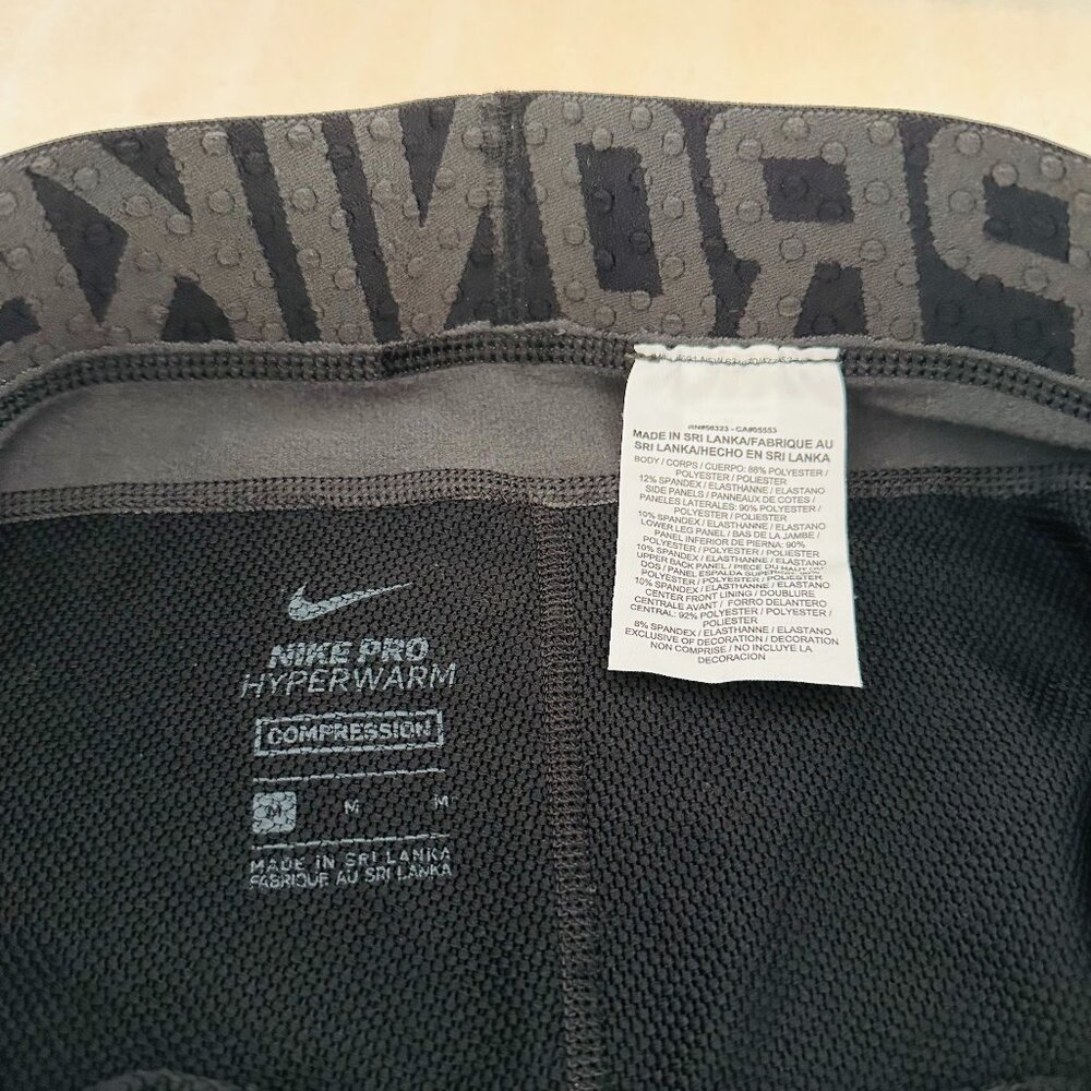 ⛷️ Nike ⛷️ Pro Men's Hyperwarm Compression Training Leggings/Tights Black/Gray - Picture 9 of 10